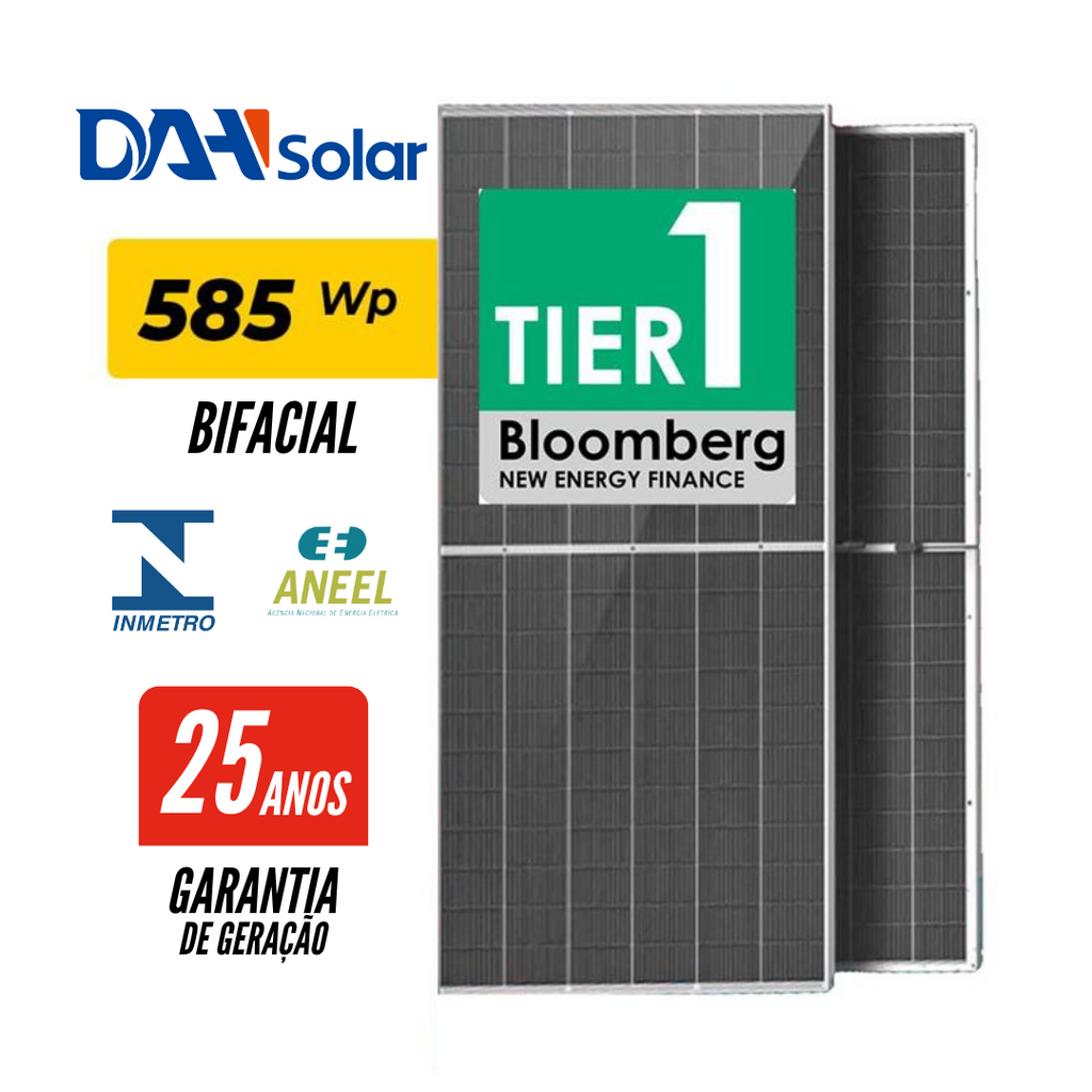 PAINEL SOLAR DAH 585W BIFACIAL