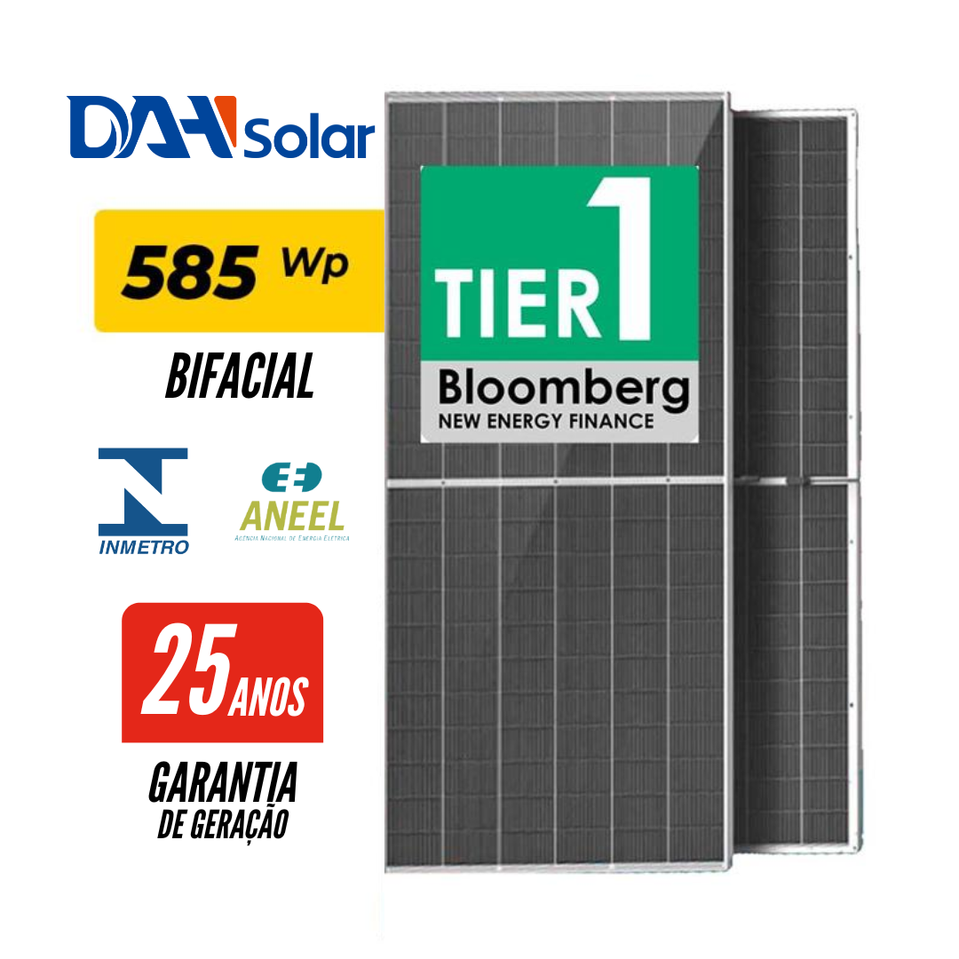 PAINEL SOLAR DAH 585W BIFACIAL