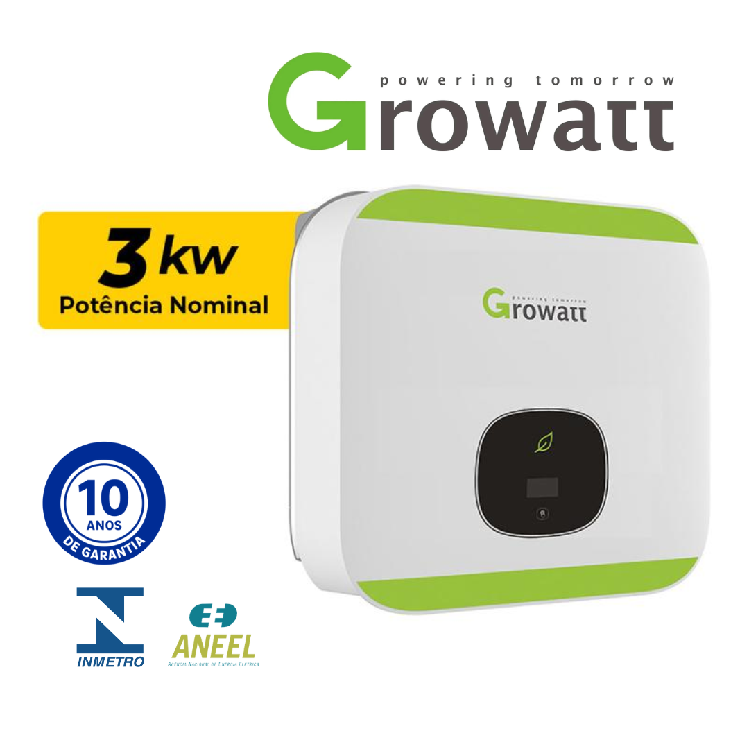 INVERSOR GROWATT 3KW | ONGRID 220V 1MPPT | MIC3000TL X