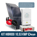 KIT HÍBRIDO 10,53 KWP [ DEYE HÍBRIDO 7,55KW + 18 DAH 585W BF/FS + BATERIA UNICOBA 5KWH + 40M CABOS CC + 6 PARES MC4 ]