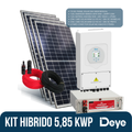 KIT HÍBRIDO 5,85 KWP [ DEYE HÍBRIDO 5KW + 10 DAH 585W BF/FS + BATERIA UNICOBA 5KWH + 25M CABOS CC + 4PARES MC4 ]