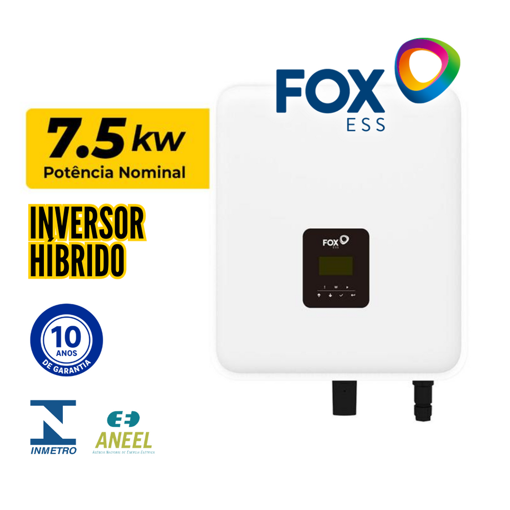 INVERSOR HÍBRIDO FOXESS 7,5KW | 3MPPT 220V | KH7.5