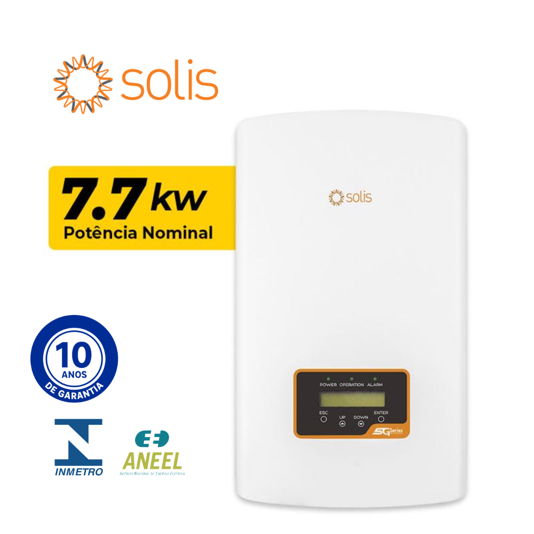 INVERSOR SOLIS 7,7KW | ONGRID 220V 2MPPT | 1P7.7K-5G